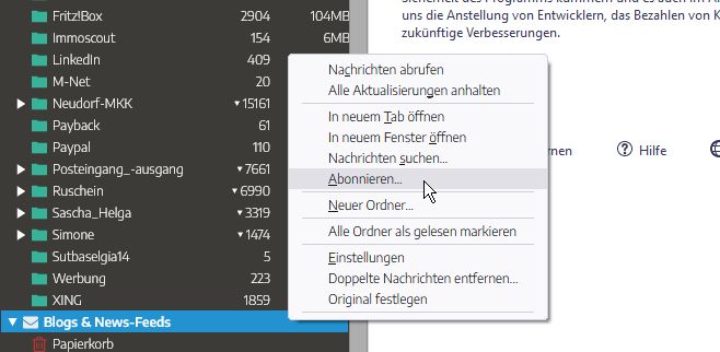 Neuen Newsfeed erstellen Neuen Newsfeed erstellen