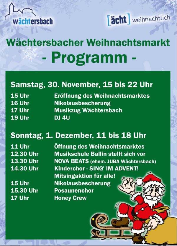 Wächtersbacher Weihnachtsmarkt 2024 Programm Wächtersbacher Weihnachtsmarkt 2024 Programm