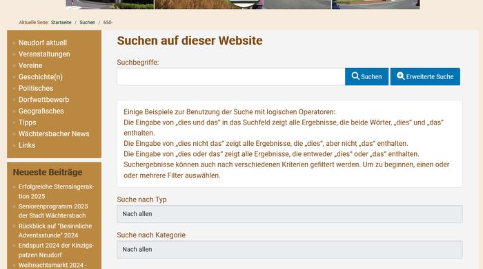 Erweiterte Suche Erweiterte Suche