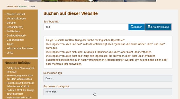 Erweiterte Suche Beispiel 2 Erweiterte Suche Beispiel 2