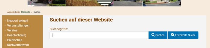 Leeres Suchformular Leeres Suchformular