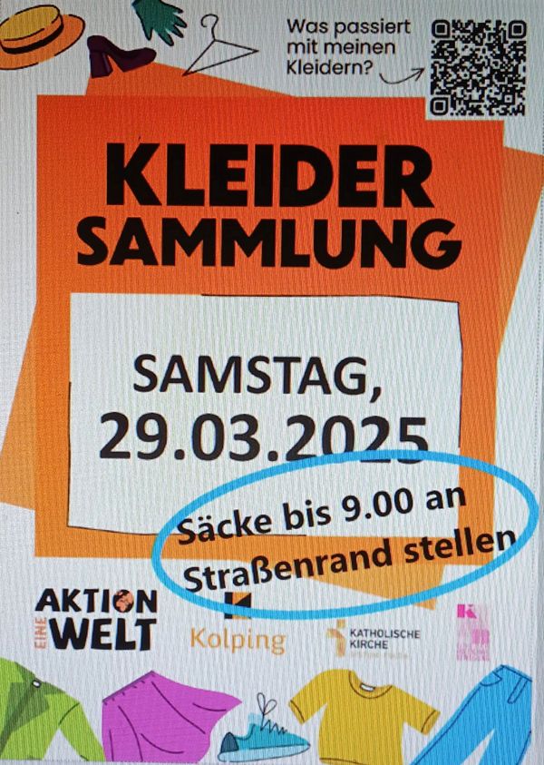Kleidersammlung der Kolpingsfamilie März 2025