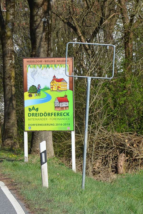 Fehlendes Ortsschild (von Aufenau kommend)