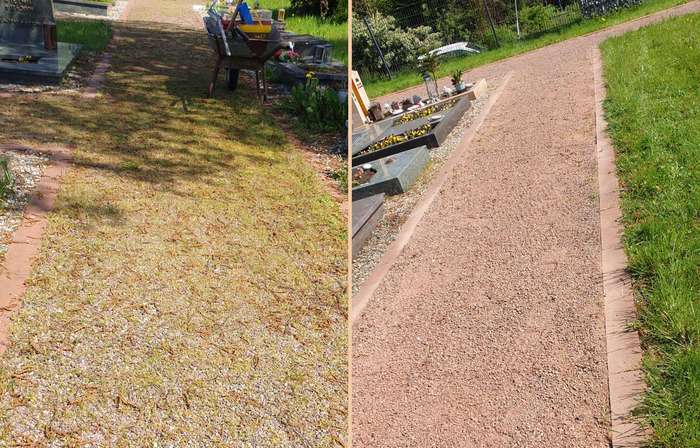 Im Vergleich: Vor und nach den Reinigungsarbeiten Im Vergleich: Vor und nach den Reinigungsarbeiten