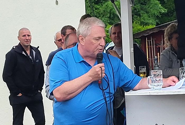 1. Vorsitzender Thomas Joffroy spricht bei der Jubiläumsfeier 1. Vorsitzender Thomas Joffroy spricht bei der Jubiläumsfeier