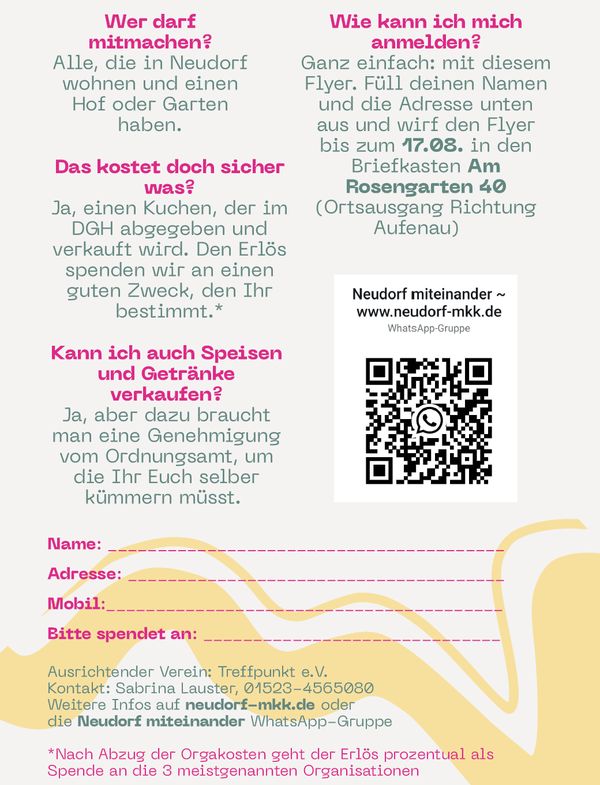 Flyer mit Anmeldeformular zum Dorfflohmarkt am 24.08.2025 Flyer mit Anmeldeformular zum Dorfflohmarkt am 24.08.2025