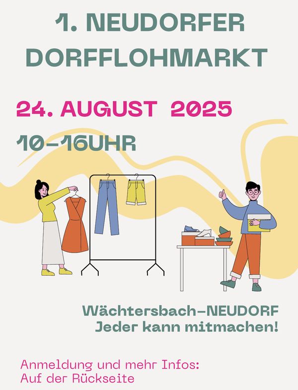 Flyer mit Anmeldeformular zum Dorfflohmarkt am 24.08.2025 Flyer mit Anmeldeformular zum Dorfflohmarkt am 24.08.2025