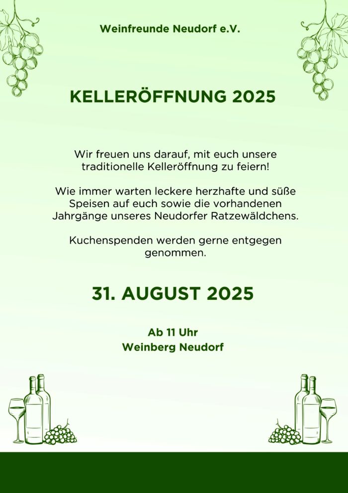 Plakat zur Kelleröffnung 2025